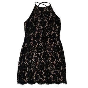 Astr Black Lace Mini Dress